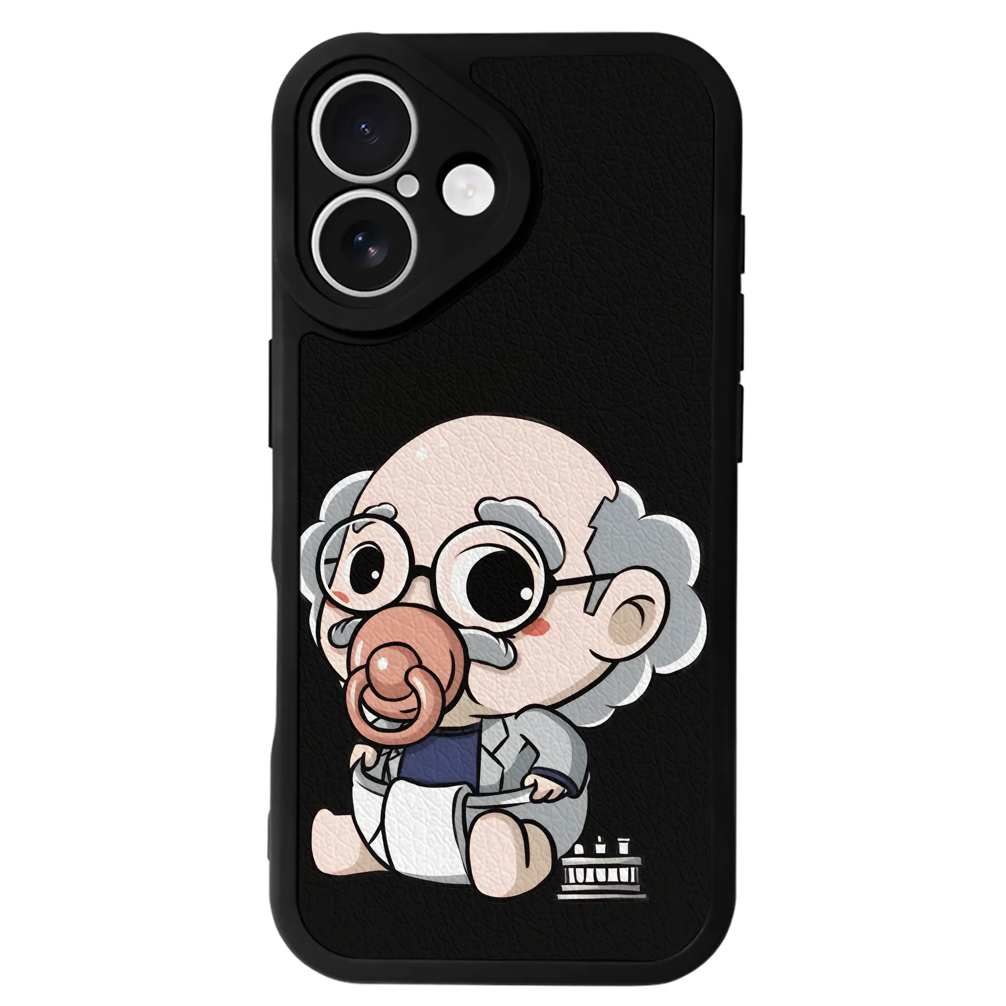 名探偵コナン グッズ 阿笠 博士 - IPhone 16シリーズ対応 ・ シリコンスマホケース ・ レザー調 ・ 高精度フィット ・ 耐衝撃 ・ ワイヤレス充電対応 ・ 精密カット